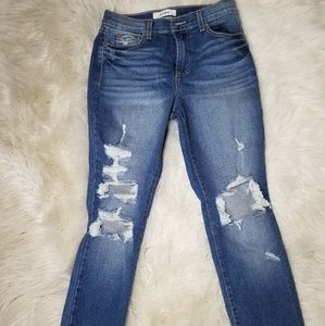 Pistola distressed fray hem jeans